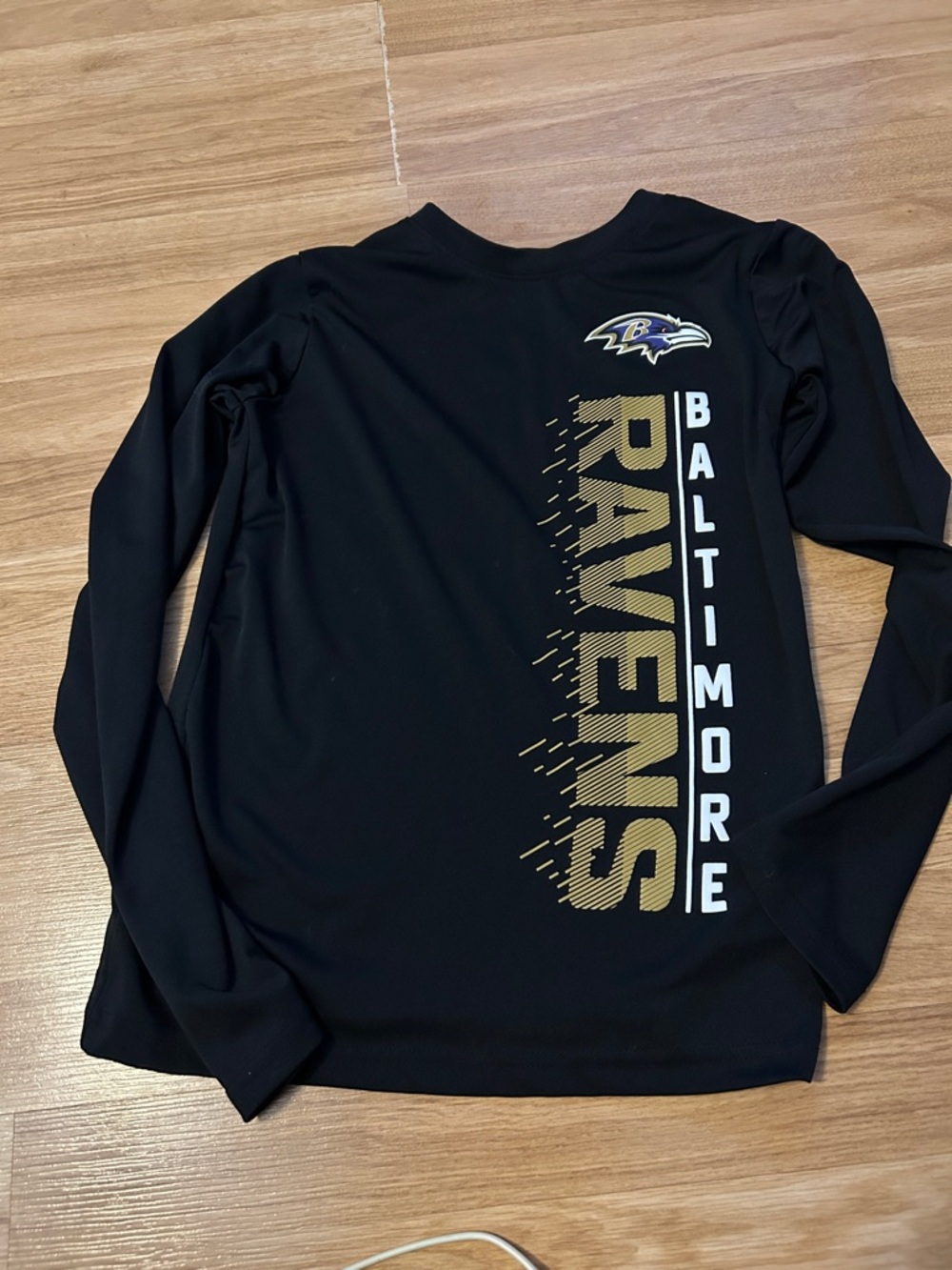 NFL Black Short Sleeve Team Logo Shirt with White and Red NFL Shield